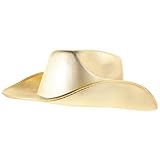 GLEAVI Sombrero de Vaquera Dorado Brillo, Tamaño Ajustable, Material Eva Hipoalergénico, Accesorio para Disfraces y Fiestas, Adecuado para Carnaval y Eventos Temáticos