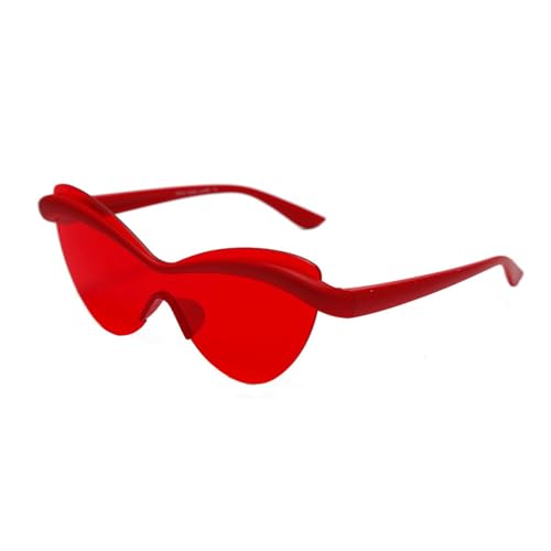 Lunettes de soleil pour femme sans cadre parfaites pour le pare-soleil rouge en festival