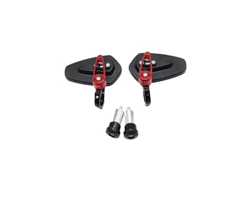 Rétroviseurs de guidon moto alu rouge pour Ducati Hypermotard 821 SP 939 et EVO