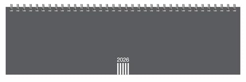 Wochenquerplaner, anthrazit 2026: Praktischer Tischquerkalender zum Umklappen. Zeitloser Spiral-Kalender 2026 fürs Büro. Wochenplaner für den Schreibtisch. (Tischkalender Heye)