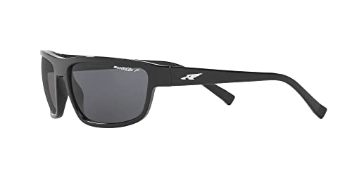 Arnette Unisex Sunglasses Shiny Black Frame, Polar Dark Grey Lenses, 63Mm #TOP2