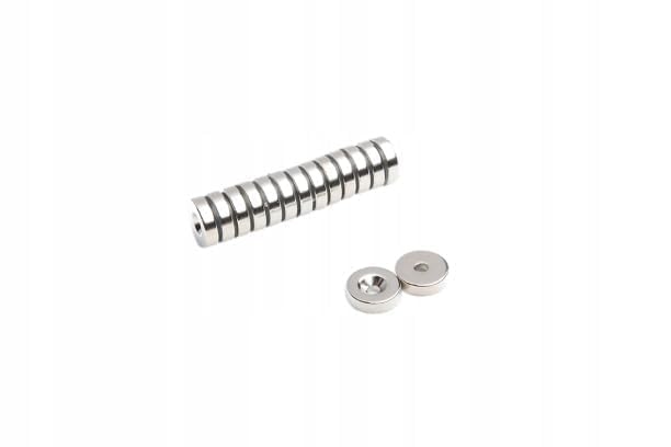 Magnes Neodymowy Pierścieniowy MP 15x(7x3,5) x4 N38 pod wkręt 50 sztuk
