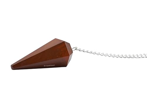 Image of Red Jasper Pendulum Dowsing Tool - Natural Crystal Pendulum for Spiritual Guidance - Premium Dowser Pendulum for Accurate Divination and Energy Healing - Perfect for Energy Healing and Chakra Balancing - Handcrafted with Precision and Elegance