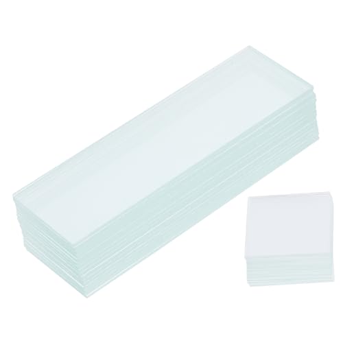 KICHOUSE 50pcs Microscope Slides 100pcs Pre-Cleaned Cover Glasses Optic Glass Safe for Use Microscopy Kit