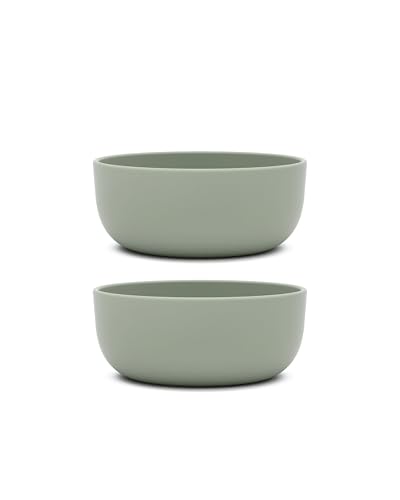 Lalo 2 Pack Silicone Bowls with Rigid Core - Non-toxic Grade Silicone Bowls for Toddlers and Kids Ages 12 Months+ BPA-Free Dishwasher Safe Non-suction