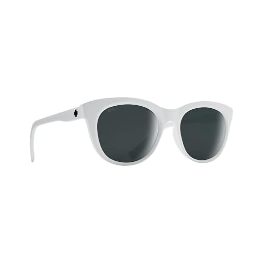SPY Óculos de sol OPTIC Boundless, redondos, lentes que melhoram a cor e o contraste, Branco fosco, Medium-Large