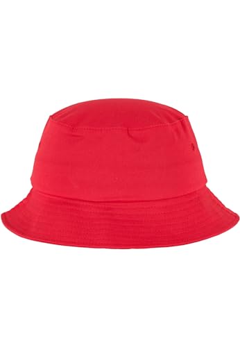 Flexfit Cotton Twill Bucket Hat - Unisex Anglerhut für Damen und Herren, einfarbig, mit patentiertem Flexfit Band, Farbe Rot, one size Flexfit Cotton Twill Bucket Hat - Unisex Anglerhut für Damen und Herren, einfarbig, mit patentiertem Flexfit Band, Farbe Rot, one size