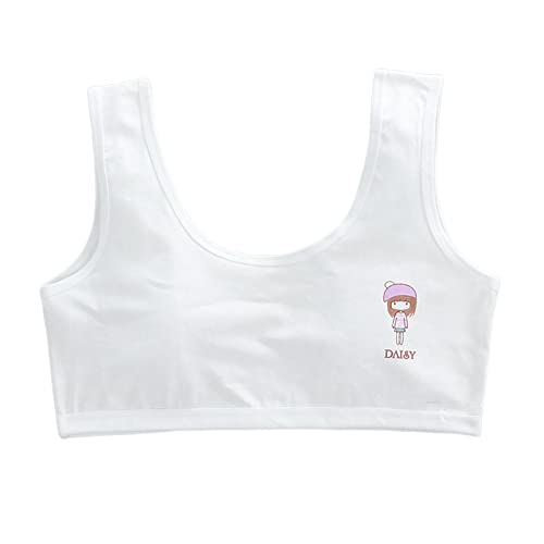 Training Bras for Girls Seamless Bralettes Sports Vest Thin Soft Breathable Seamless Bras Girls 8-14 Age, 4 Pack, White3