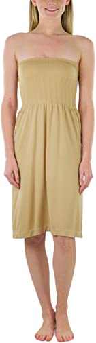 Image of ToBeInStyle Women's Strapless Cover Up Tube Dress Beach Summer Bandeau Flowy