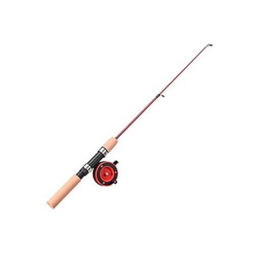 MoSundi - MoSundi Mini canne à pêche sur glace avec moulinet, 60-65 cm extensible en fibre de verre, 26-53 g, légère pour détection sensible des morsures, compacte de 26 à 28 cm, pliable avec système à 3 guides