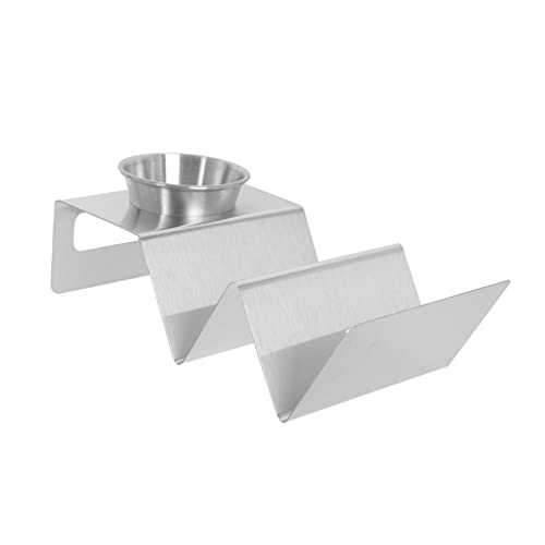 GREENADSCAPE Stainless Steel Taco Rack Tortilla Holder Lid Griddle Taco Rack Serving Set Eat