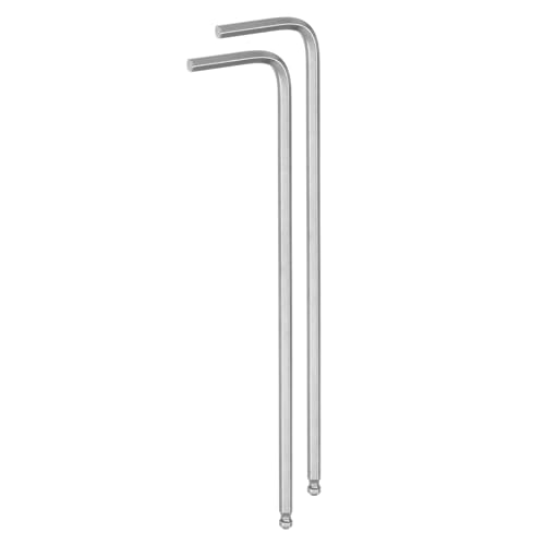 sourcing map 2pcs Ball End Hex Key Wrench 2.5mm L-Shape Long Arm Hexagon Metric Wrenches Chrome Vanadium Steel Repairing Tool for Home Repair