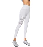 happlan Women's Mesh Leggings Yoga Pants - Non See-Through High Waisted Tummy Control Yoga Workou...