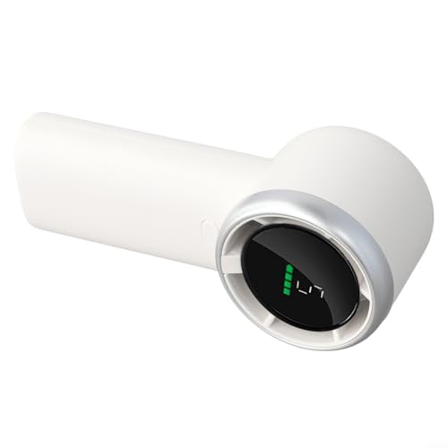 Ventilador turbo compacto recargable para camping, senderismo y viajes a la playa, pantalla digital (blanco)