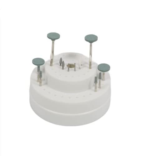 Miniatura 6 de Bloque redondo dental de 60 fresas de bloque, blanco Bur Block para laboratorio dental Burs Organizer