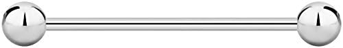 Forbidden Body Jewelry nipple barbell, nipple bars, silver nipplerings piercing Surgical Steel 8g - 18g Straight Barbell Body Jewelry (Sold Individually)