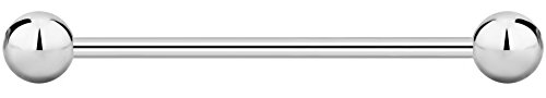 Forbidden Body Jewelry nipple barbell, nipple bars, silver nipplerings piercing Surgical Steel 8g - 18g Straight Barbell Body Jewelry (Sold Individually)