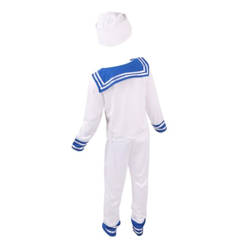 BESPORTBLE Disfraz Uniforme Marinero Blanco Conjunto Performance Fiesta Cosplay Cómodo Fácil