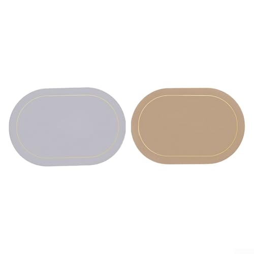 Gdfnmogo Manteles individuales de piel sintética de alta calidad para mesa de comedor, manteles ovalados de doble cara, resistentes al calor, impermeables y antideslizantes, 17.7 x 11.8 pulgadas