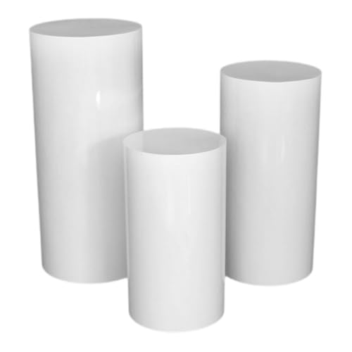 Colcolo 3 Piezas de pedestales cilíndricos, pedestales de exhibición Redondos, Soporte para Pasteles, Suministros para Fiestas, Pedestal cilíndrico de Mesa