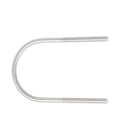 Image of Round U-Bolts 2.36 inch(60mm) Inner Width M6 Thread 304 Stainless Steel Silver with Plates Nuts Flat Washers for Car /RV /Trailer Bumper, 2Pcs