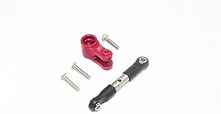 GPM For Traxxas 1/10 Maxx 4WD Monster Truck Upgrade Parts Stainless Steel Tie Rod + 25T Aluminum Servo Horn - 2Pc Set Red