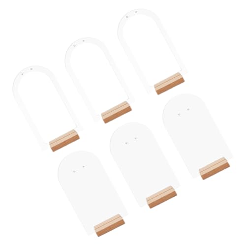 JOINPAYA Exhibidor de Aretes de Mesa Base de Madera Juego de 6 Piezas 3 Huecos 3 Sólidos Organizador y Soporte para Joyas Adecuado para Mostrar y Guardar Pendientes Casa