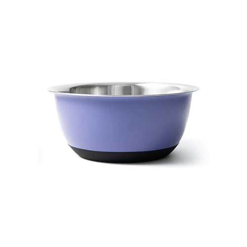Image of Fox Run Stainless Steel Mixing Bowl, Purple, Large 10.75 Quart Mixing Bowl