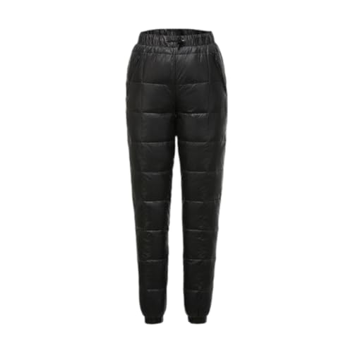 Qianly Snow Pants Padded Quilted Thickened Casual Winter Outdoor Men Women Down Pants, 4XL