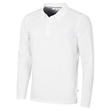 Calvin Klein Polo de golf Campus à manches longues et stretch pour homme, blanc, Taille XL
