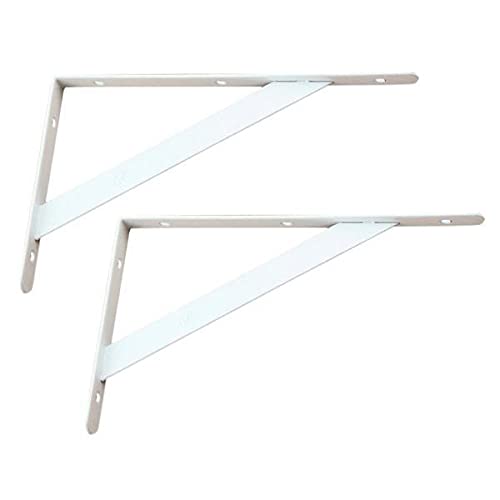 Image of bnf 2x2 Pieces Metal L Shaped Wall Shelf Bracket Rack Support 150x95x2mm White | Home Decor