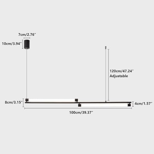 Lumière suspendue noir 100 cm variable pour éliminer l'éblouissement - 3