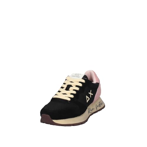 Baskets Femme SUN68 Ally Vintage Z45207 en Cuir Noir et Style Mixte