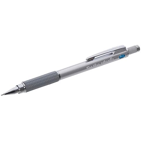 Druckbleistift Scrikss integrierter Radiergummi, nachfüllbar 0,7 mm Feinminenstift in Silber Model. Atlantis Cover