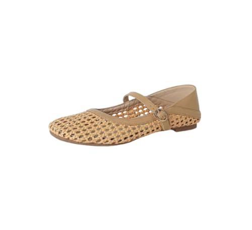 Zapatos Mary Jane de mujer con tejido trenzado y correa ajustable que evitan el cansancio