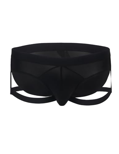 Men's Sexy Briefs Mens Garter Underwear High Elastic Jockstrap Pouch Underwear Low Rise Silk Panties S-XL4
