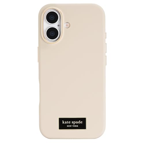 Image of kate spade new york iPhone 17 Case - Icon Perfect Beige | Compatible with MagSafe - Lightweight Designer Case for iPhone 17 with Anti-Scratch Coating and Smooth Silicone Design