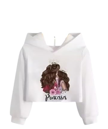 Crop Length Casual Type Cloth Material Polyester Hood Neck Full Sleeve Printed Women Tshirt-image-17