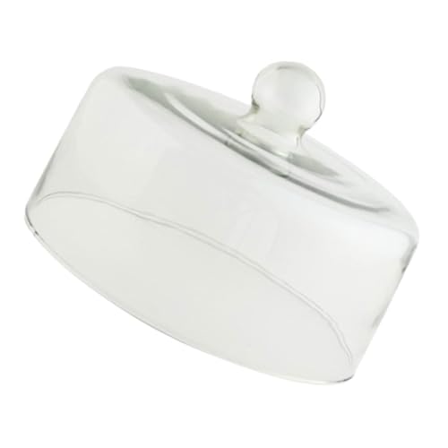 MOTHNUR Campana de Vidrio Transparente para Tartas Cubierta Antipolvo sin Plomo de Protección Higiénica para Alimentos y Frutas Diseño Ligero y Mango Ergonómico