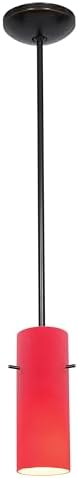 Cylinder - Integrated (SSL) LED Rod Pendant - Oil Rubbed Bronze Finish - Red Glass Shade