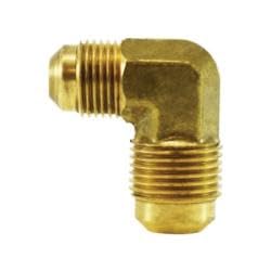 10416 90 deg Reducing Elbow, 3/8 in SAE 45 deg Male Flared x 1/4 in SAE 45 deg Male Flared, Brass (2 Pack)