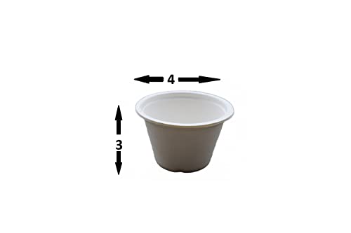 Pooja Bazar Eco-Friendly 6 Oz Round Tall Katori Biodegradable White Bowls Made With Sugarcane Pulp And Fiber. - 100 Pack #TOP1