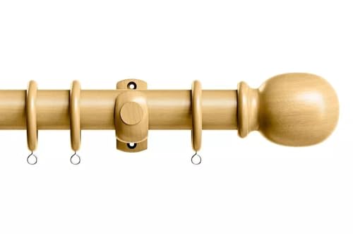 Image of 28mm Wooden Curtain Pole Set (120cm, Light Ash)