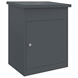 vidaXL Anthrazit Paketbriefkasten mit Edelstahl-Tür und Nockenschloss. Wasserdicht, 44 x 35 x 59 cm, Matt-Finish, abschließbare Aufbewahrung für Ihre Post im Freien. Grau