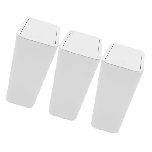 Poubelle mince blanche lot de 3 anti-odeur pour tri sélectif maison