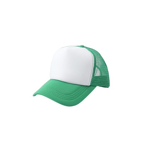 Tibllnay Two Tone Trucker Hat Summer Mesh Cap with Adjustable Snapback Strap - Breathable Lightweight Baseball Cap for Men Women Outdoor Sports (US Alpha One Size White and Green)