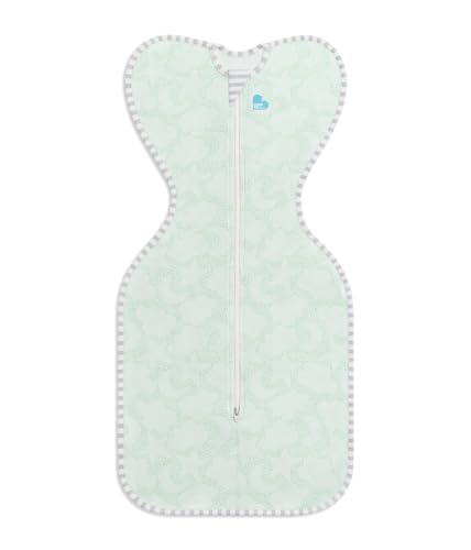 Image of Love to Dream Organic Cotton Swaddle, Baby Sleep Sack, Swaddle Up Self-Soothing Swaddles for Newborns, Get Longer Sleep, Snug Fit Helps Calm Startle Reflex, 1.0 TOG Sleep Sack, Mint Celestial Dot