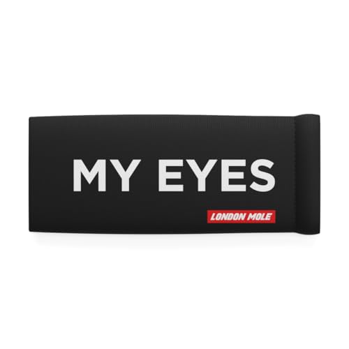 LONDON MOLE® Pochette à lunettes | Design audacieux du slogan « MY EYES » | Étui souple et compact avec fermeture à ressort pour lunettes de lecture,...