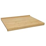 Acomoda Textil – Tabla de Cortar de Bambú para Cocina. Bandeja de Madera Resistente para Picar, Trocear y Servir. (Tabla con 2 Bordes, 48x38 cm)