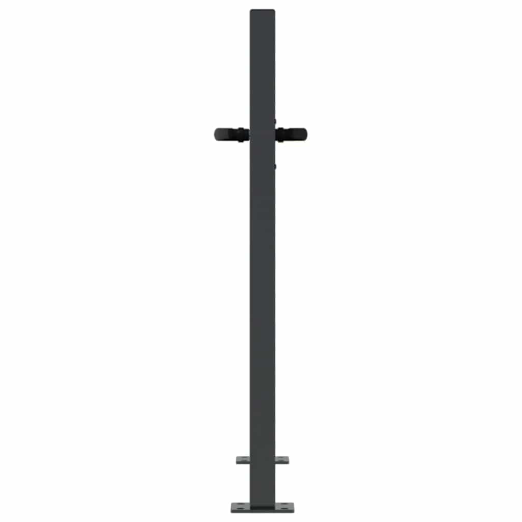 vidaXL Puerta de jardín Acero Gris Antracita diseño Hierba 100x100 cm, Puerta de Valla, Puerta de Exterior, Puerta de Metal, Puerta de Seguridad